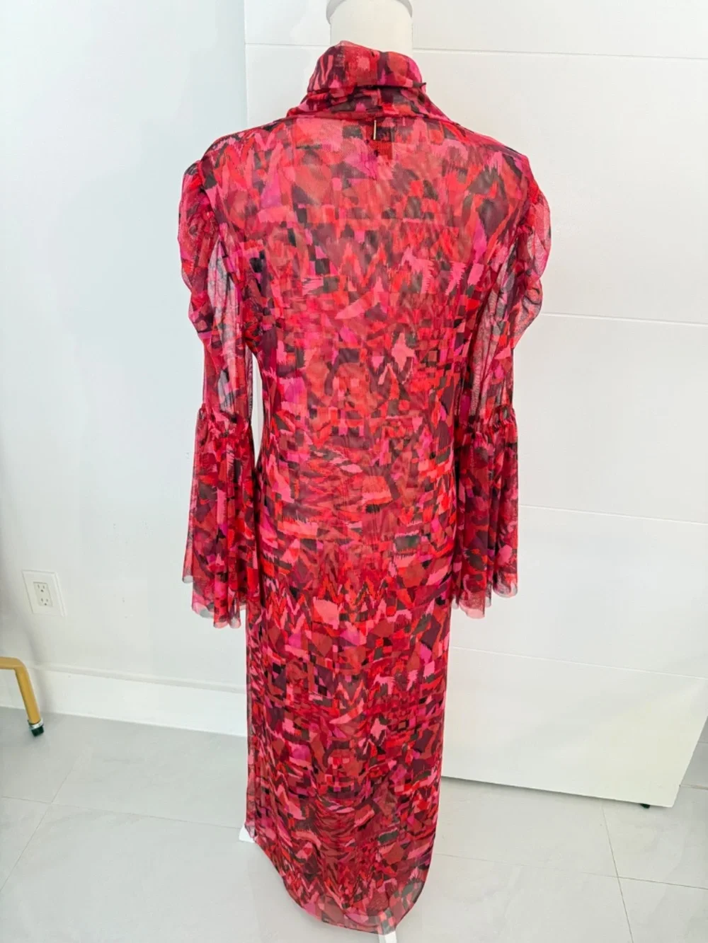 MISA Electra Crimson Red Long High Neck Maxi Dress NWT XL